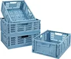 Plastic Drawer Organizer Collapsible Storage Boxes Crate,4-Pack Stackable Foldin