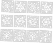 jojofuny 2 Sets Reusable Snowflake Stencils for Painting Washable Craft Tools for Journals Greeting Cards Present Boxes Windows Home Decor
