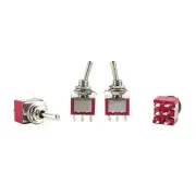 4pcs Red Toggle Switch MTS-202 ON/ON DPDT 2A 250VAC/5A 120VAC 6Pins