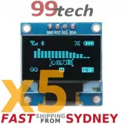 5x OLED Display 0.96" 128x64, Blue, I2C IIC, SSD1306, Arduino Raspb Pi, SYD
