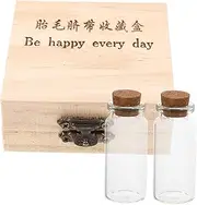 CLISPEED Box Fetal Hair Preservation Box Wooden Collection Keepsake for Teeth Cord Adorable Storage Bottles for Memories present Home Decor Organizer
