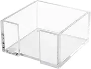 Acrylic Sticky Note Holder, Transparent Acrylic Notepad Holder, Dormitory and Office (Transparent, 8.5 * 8.5 * 4.5cm)