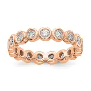 1 Ct. Bezel Set Diamond Eternity Wedding Band Ring in 14k Rose Pink Gold
