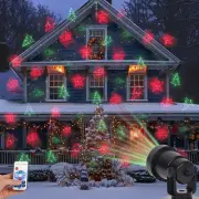 Christmas Projector LED Lights Outdoor with Remote, Red & Green Holiday Light Sh