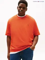 Tommy Hilfiger Orange Plus Crew Neck T-Shirt (W59126) | $92