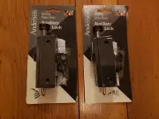 2 ANDERSEN Patio Door Security, Auxiliary Foot Locks, 2573187, bronze color, New