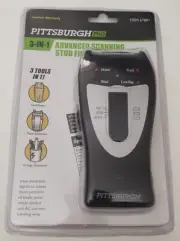 Pittsburgh 3-In-1 Electronic LED Stud Finder Voltage & Metal Detector. New