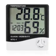 Hygrometer Thermometer Temperature Humidity Meters W/Alarm Clock LCD Display
