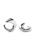 Missoma Molten Rhodium-plated Hoop Earrings, Hoop Earrings, Silver - One Size One Size
