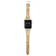 Catzon Glitter Leather Band for iWatch Series 7/6/5/4/3/2/1 SE-Gold