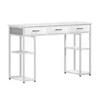 Artiss Computer Desk Drawer Shelves Study Table 120Cm White fabric,iron,oak Home