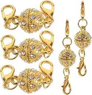 LALAFINA Magnetic Jewelry Clasps Lobster Clasp Necklace Alloy Rhinestone Buckle for Jewelry