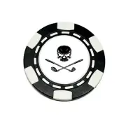 Pirate Skull Crossed Clubs Clay Poker Chip Golf Ball Marker Card Guard