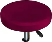 Stretch Stool Cover Bar Stool Cover Fleece Round Chair Removable Stool Slipcover Solid Seat Cushion Protector Washable(Wine red,4PCS)