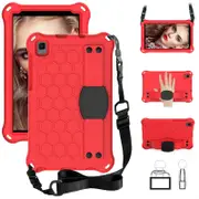 Hive SamSung Tab A7 Lite 8.7/Tab A8 Tablet Case Durable Stand Cover With Shoulder Strap-RedBlack