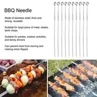 AU 10Pcs Stainless Steel Barbecue Flat Skewer Grilling Tool For Party Outdoor