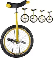 Large 20"/24" Adult's Unicycle for Female/Male/Teens/Big Kids, 16"/18" Wheel Kid's Unicycle for 7/8/9/10/12 Years Old Child/Boys/Girls (Color : Yellow, Size : 20") Durable TDF