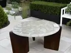 White Quartz Stone Table top, Coffee Table, Living Room Decor Gemstone Furniture