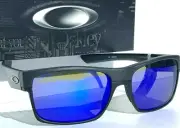 NEW* Oakley TWO FACE Steel Black POLARIZED Galaxy Blue Mirror Sunglass 9189