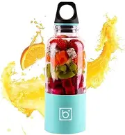 Portable Blender, Personal Blender for Shakes and Smoothies, Rechargeable USB High Speed 4-Blades Fresh Fruit Mixer Mini Juicer Cup,Handheld Blender for Sports Travel and Outdoors Blue