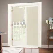 LazBlinds 100% Blackout Door Curtain, No Tools No Drill Cordless Blinds for Windows, Thermal Insulated UV Protection Privacy Window Curtains for French Door Front Door(26''W x 68''H, Cream, 1 Panel)