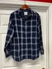 Jachs Girlfriend Blue Plaid Pearl Snap Button Down Shirt sz XXL NWT