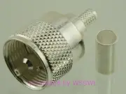 UHF Male Coax Connector RG-58 LMR-195 Silver Crimp Tip - by W5SWL