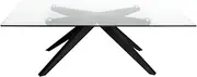 SK Designer Living Amber Collection | Rectangular Glass Coffee Table - Black