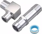 2 Pcs Chrome Aluminum Heater Hose Fitting 3/4" Water Pump 5/8" 90 Degree Intake for Chevy SBC Engines 283 305 307 327 350 400