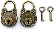 Anlayliay Retro Padlock Old-Fashioned Lock Notebook Luggage Antique Padlock with Key Suitcase Lock Decorative Lock