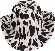[BESTYASH] Cowboy Hat Performance Hat Prop Trendy Hats Halloween Cosplay Hat Sunshade Hat Cow Pattern Hat Bucket Hat Cow Print Roleplay Costume Hat Props Outdoor Hat Costume Hat Cow Hat Felt