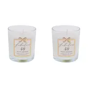 2x Gibson Gifts Jewelled Scented Candle Pomegranate Noir Scent 40th Birthday