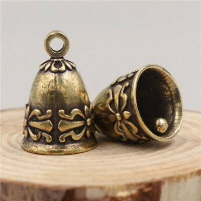 2Pcs Of Brass Small Bell Pendant Keychain Wind Chime For Wealth And Safety；