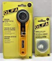 OLFA 45mm Rotary Cutter RTY-2/G With 1 Pinking Blade PIB45-1