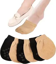 [QHANSHIEE] 6 PAIRS Half Socks for Women Toe Socks Women,Toe Socks Women No Show, Skin/Black, One Size