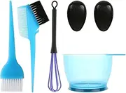 TOGEVAL 5Pcs Professional Hair Dye Tools Set Home Hair Tinting Kits with Mixing Bowl Brush Earmuffs Whisk for Easy Application Blue Hair Coloring Accessories