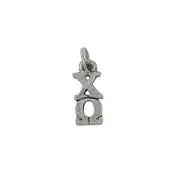 Chi Omega Chi O CO Sorority Greek Lavaliere Charm in Sterling Plate