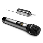Wireless Microphone, UHF Metal Cordless Handheld Mic System with Metal-Grey