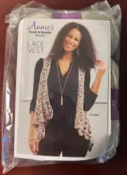 Annie's Hook & Needle Kit Club Lace Vest Directions to Crochet & Knit NEW
