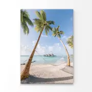 Beach With Palm Trees and Hammock Print 100% Australian Made 60 x 90cm (Acrylic)