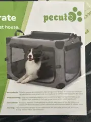 Pet cute Collapsible Pet Crate Stable Breathable Large Breed Gray Black