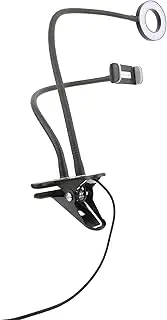 Vivitar Flexible Ring Light and Smartphone Desk Clamp Kit, Black