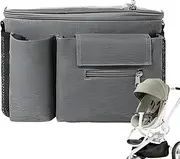 Stroller Organizer - Stroller Bag with Non-Slip Straps | Storage with Transparent Touch Panel Adjustable Safe Design for Car Travel and Daily Use for Parents and Kids