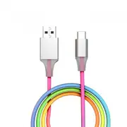 Laser Rainbow Color Tangle-Free 1m USB to Type-C Charging Data Cable