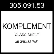 IKEA KOMPLEMENT Glass Shelf Dark Gray 39 3/8x22 7/8" 305.091.53