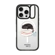 iPhone 16 Pro Impact Ring Stand Case MagSafe Compatible Book cat by Moonaries illo