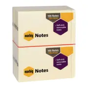 Marbig Notes Yellow 75X125Mm Pack Of 12