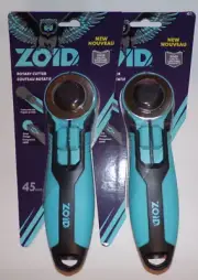 Zoid 45mm Rotary Cutter Contoured Soft-Touch Hand Grip Quick Change Blade BOGO
