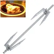 Portable Stainless Steel Barbecue Sticks Skewers Oven Rotation Rotate Chicken Roasting Fork Air Fryer Supplies