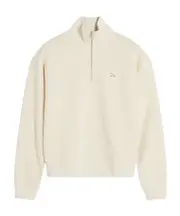 Maison Kitsuné Baby Fox Patch Half-Zip Sweatshirt S,L,M White
